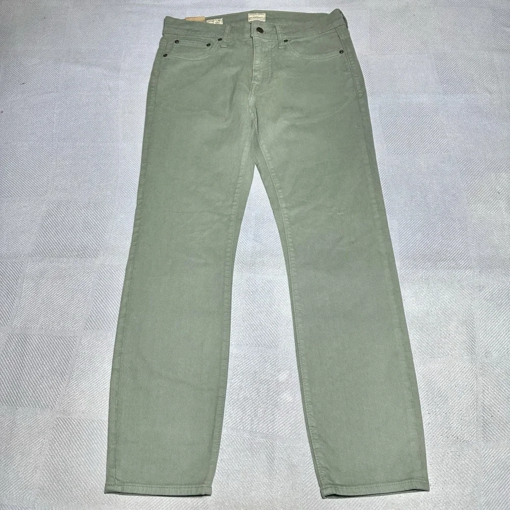 NEW‎ J Crew 484 Stretch Slim Tapered Leg Green Khaki Pants Mens Size 30x30 NWT